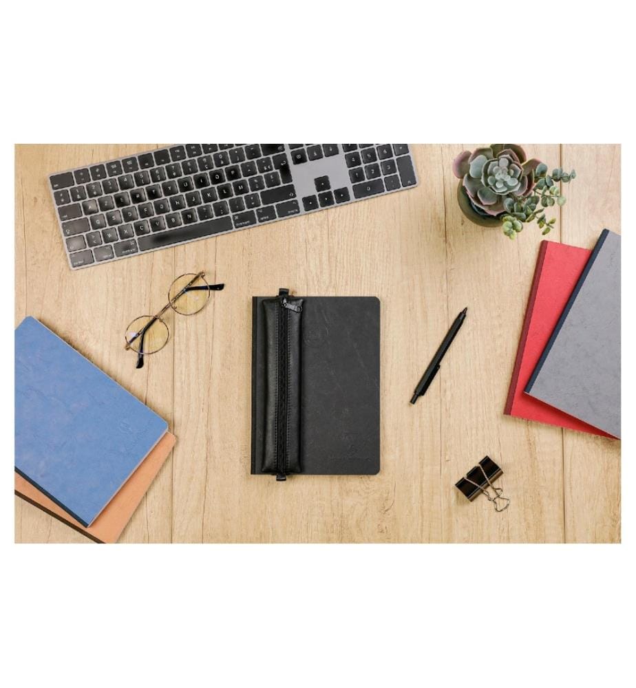 CLAIREFONTAINE - Etui AgeBag Leder Schwarz