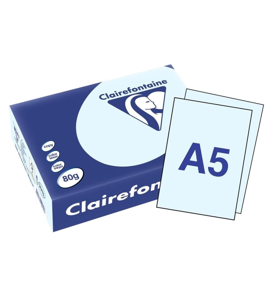 CLAIREFONTAINE - Kopierpapier Trophée A5, Hellblau, 80 gm2, 500 Blatt
