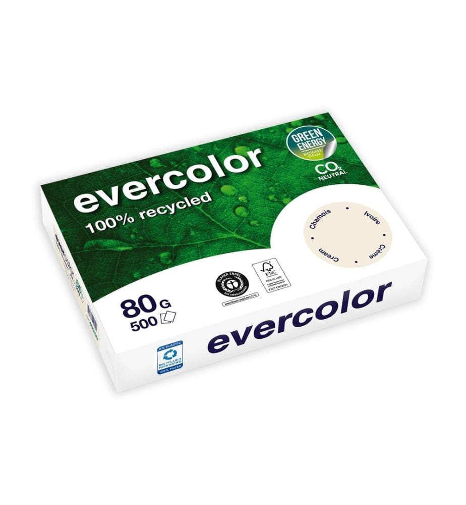 CLAIREFONTAINE - Papier pour photocopie Evercolor A4, Chamois, 80 g/m²,500 Blatt