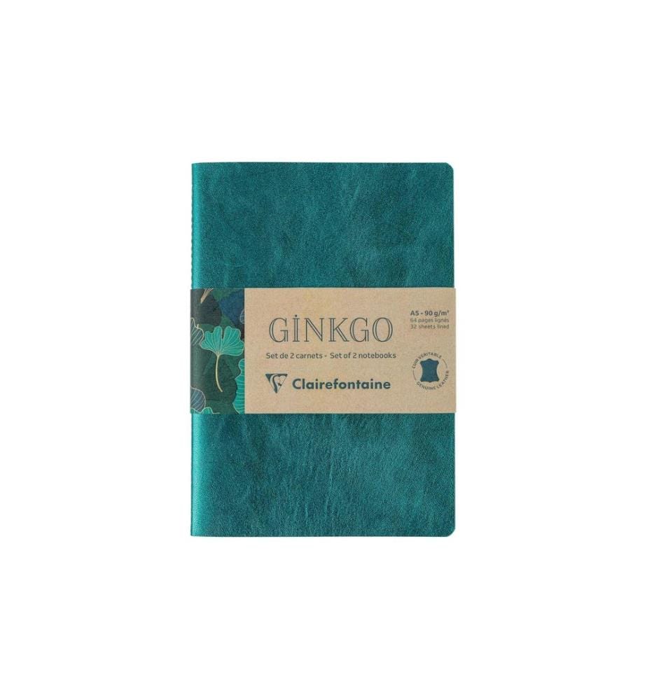 CLAIREFONTAINE - Notizheft Ginkgo assortiert, A5, Liniert, Grün
