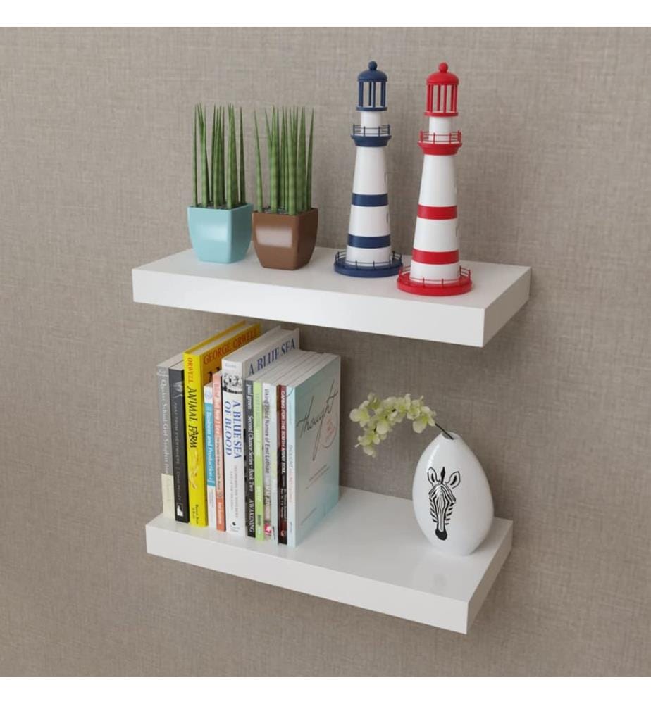 Wandregale 2 Stk. MDF Weiss
