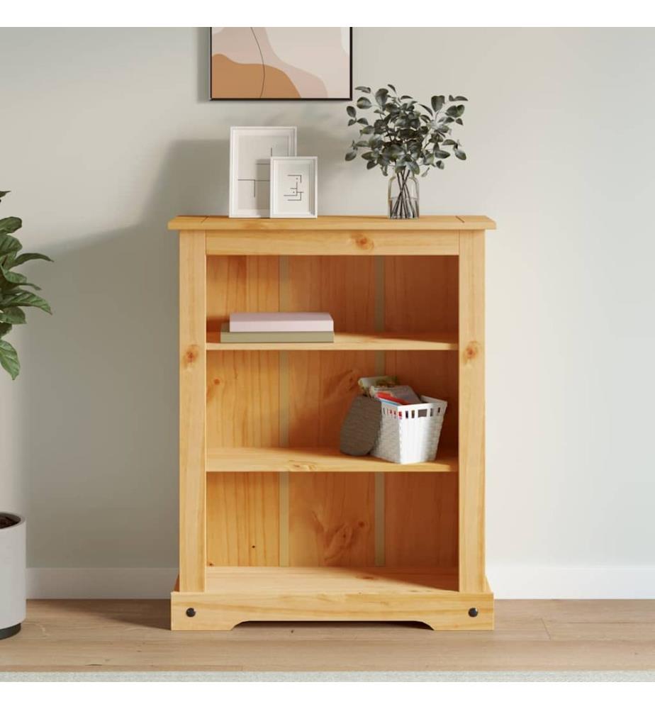 Bücherschrank 3 Fächer Mexiko-Stil Kiefernholz 80x29x100 cm