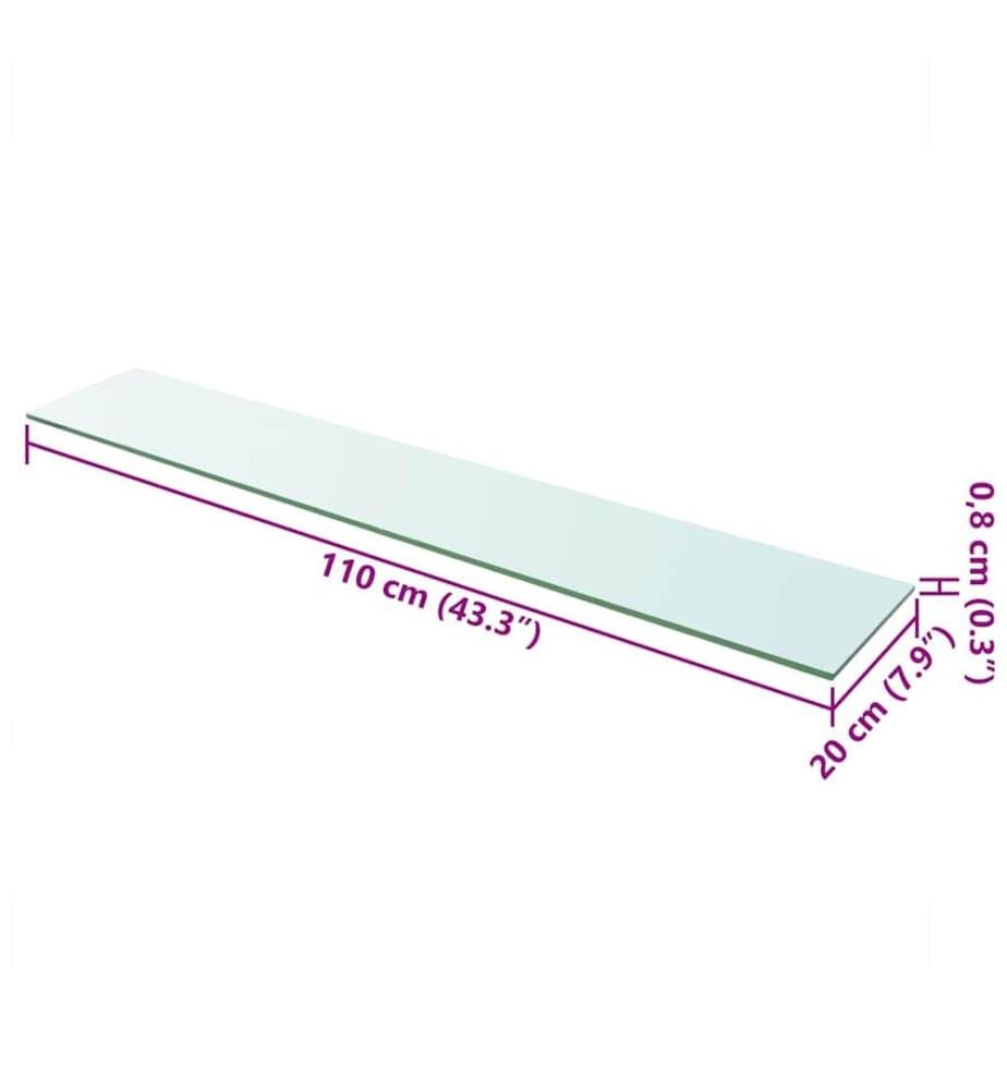 Regalboden Glas Transparent 110 cm x 20 cm