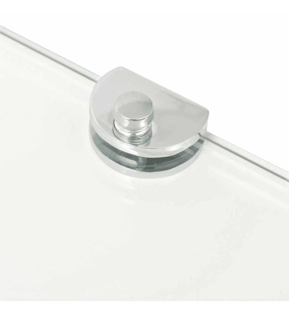 Eckablage mit Verchromten Halterungen Glas Transparent 45x45 cm