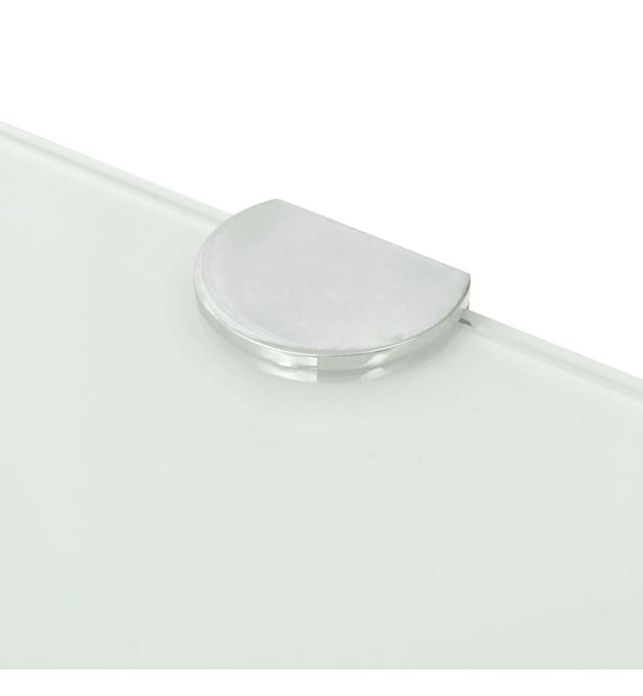Eckregal mit verchromten Halterungen Glas Weiss 25 x 25 cm