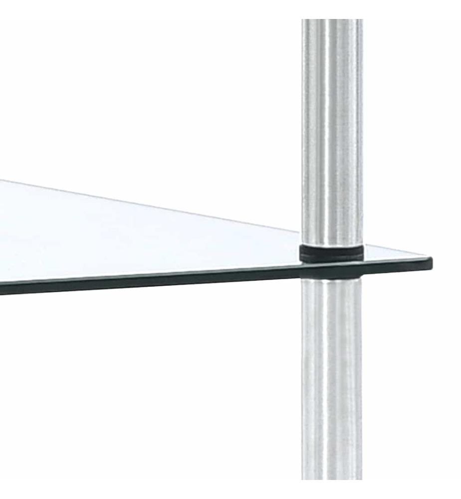 Regal mit 4 Ablagen Transparent 40x40x100 cm Hartglas