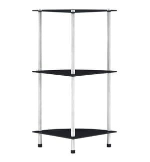 Regal mit 3 Ablagen Schwarz 30x30x67 cm Hartglas