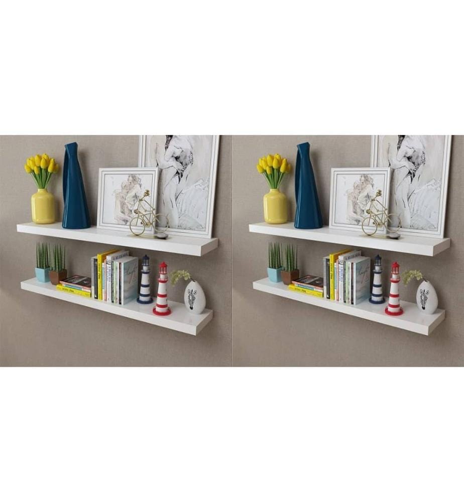 Wandregale 4 Stk. Weiss 100 cm