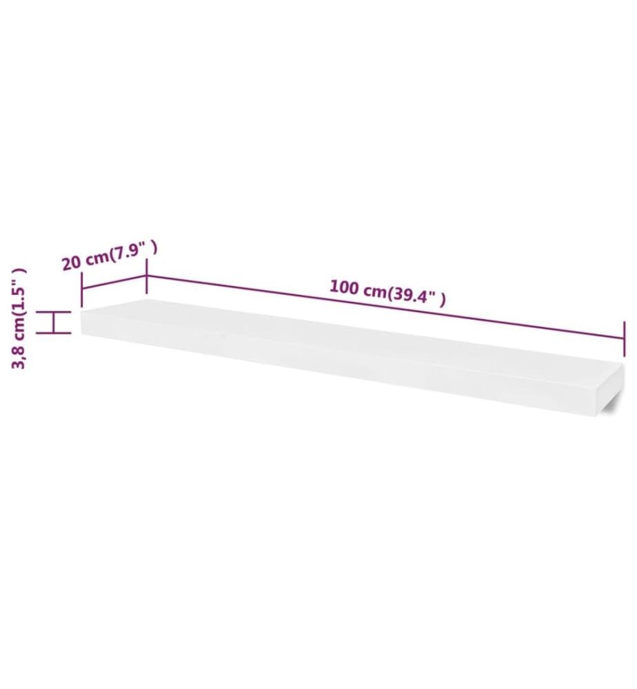 Wandregale 4 Stk. Weiss 100 cm