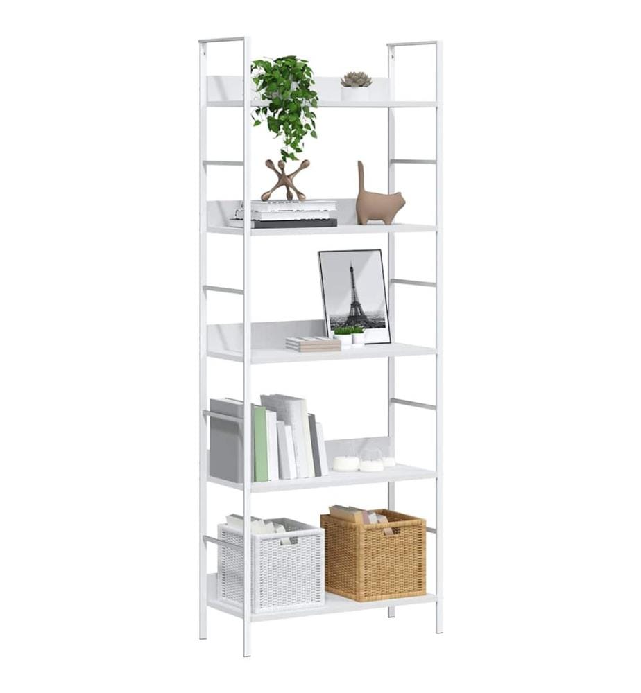 Bibliothèque à 5 niveaux noir 60x27,6x158,5cm bois d'ingénierie