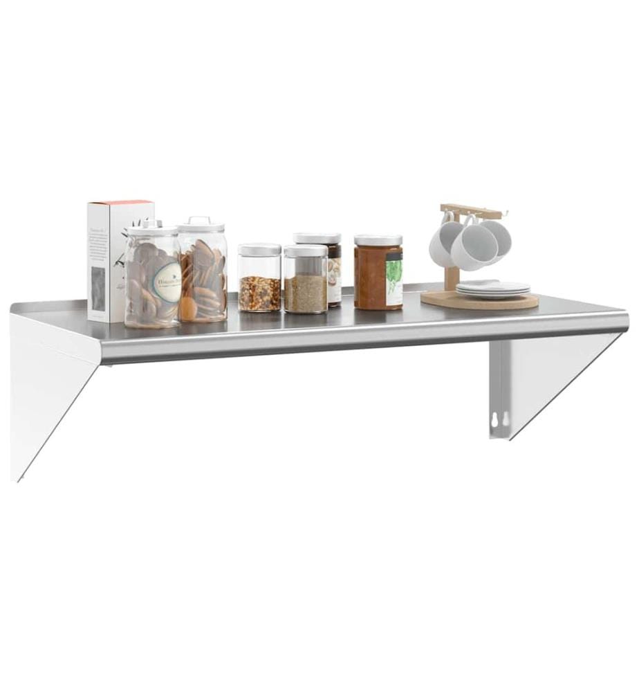 Wandregal 100x45x31 cm Silbern Edelstahl