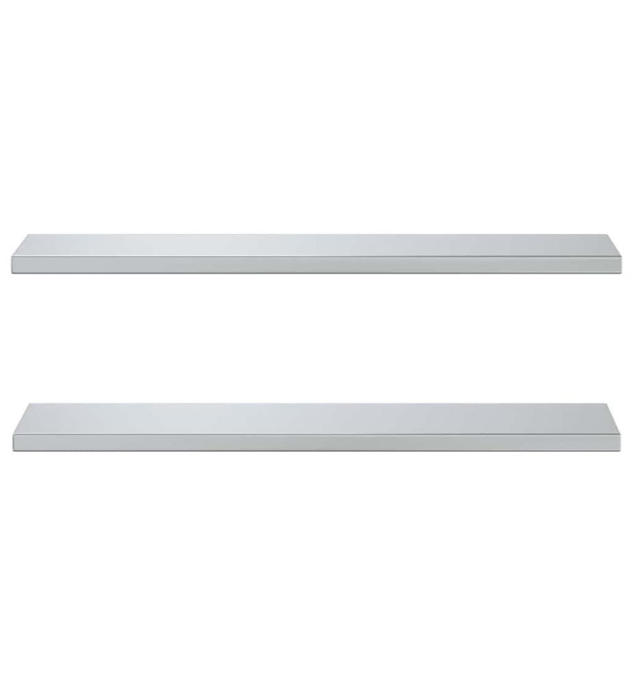 Wandregale 2 Stk. 100x23,5x3 cm Silbern Edelstahl