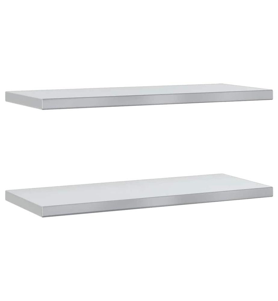 Wandregale 2 Stk. 75x30x3 cm Silbern Edelstahl