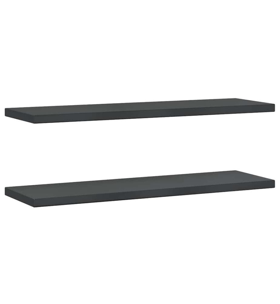 Wandregale 2 Stk. 100x30x3 cm Schwarz Edelstahl