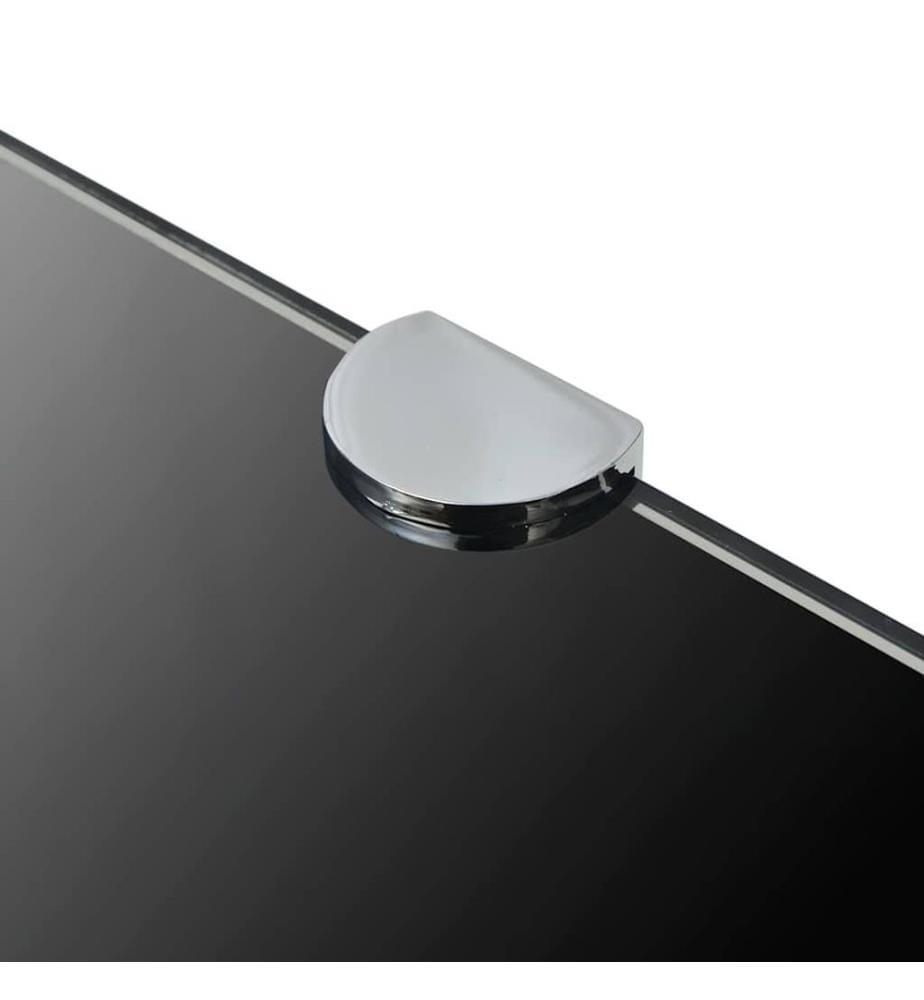 Eckregale 2 Stk. mit Verchromten Halterungen Glas Schwarz