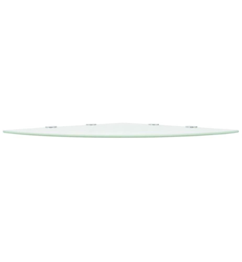 Eckregale 2 Stk. mit verchromten Halterungen Glas Weiss 45x45cm
