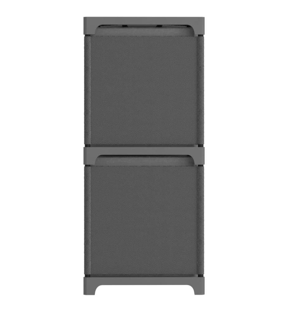 Würfelregal mit 6 Boxen Grau 103x30x72,5 cm Stoff