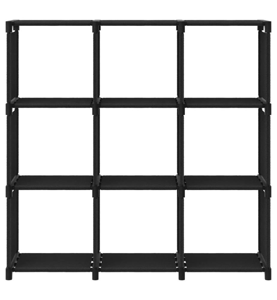 Würfelregal mit 9 Fächern Schwarz 103x30x107,5 cm Stoff