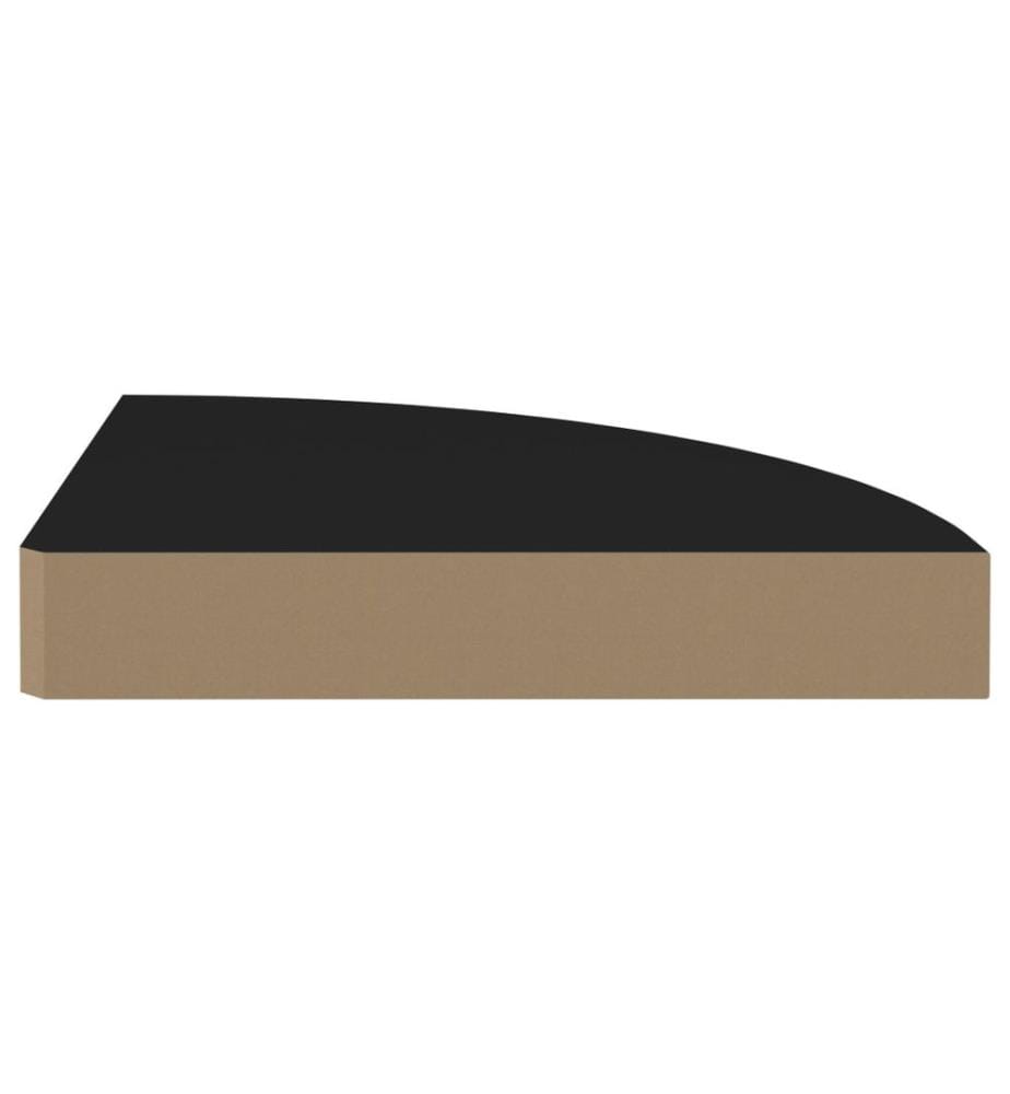 Eck-Schweberegal Schwarz 25x25x3,8 cm MDF