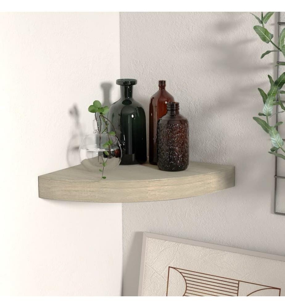 Eck-Schweberegal Eichen-Optik 25x25x3,8 cm MDF