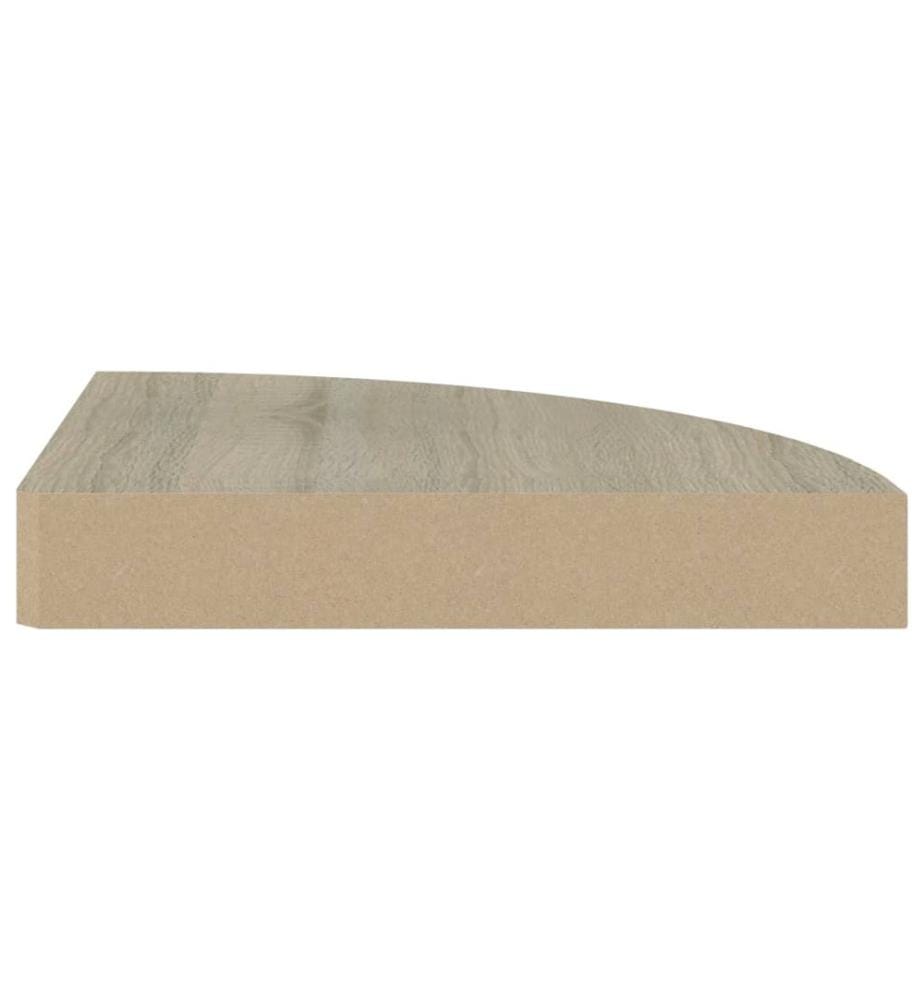 Eck-Schweberegal Eichen-Optik 25x25x3,8 cm MDF