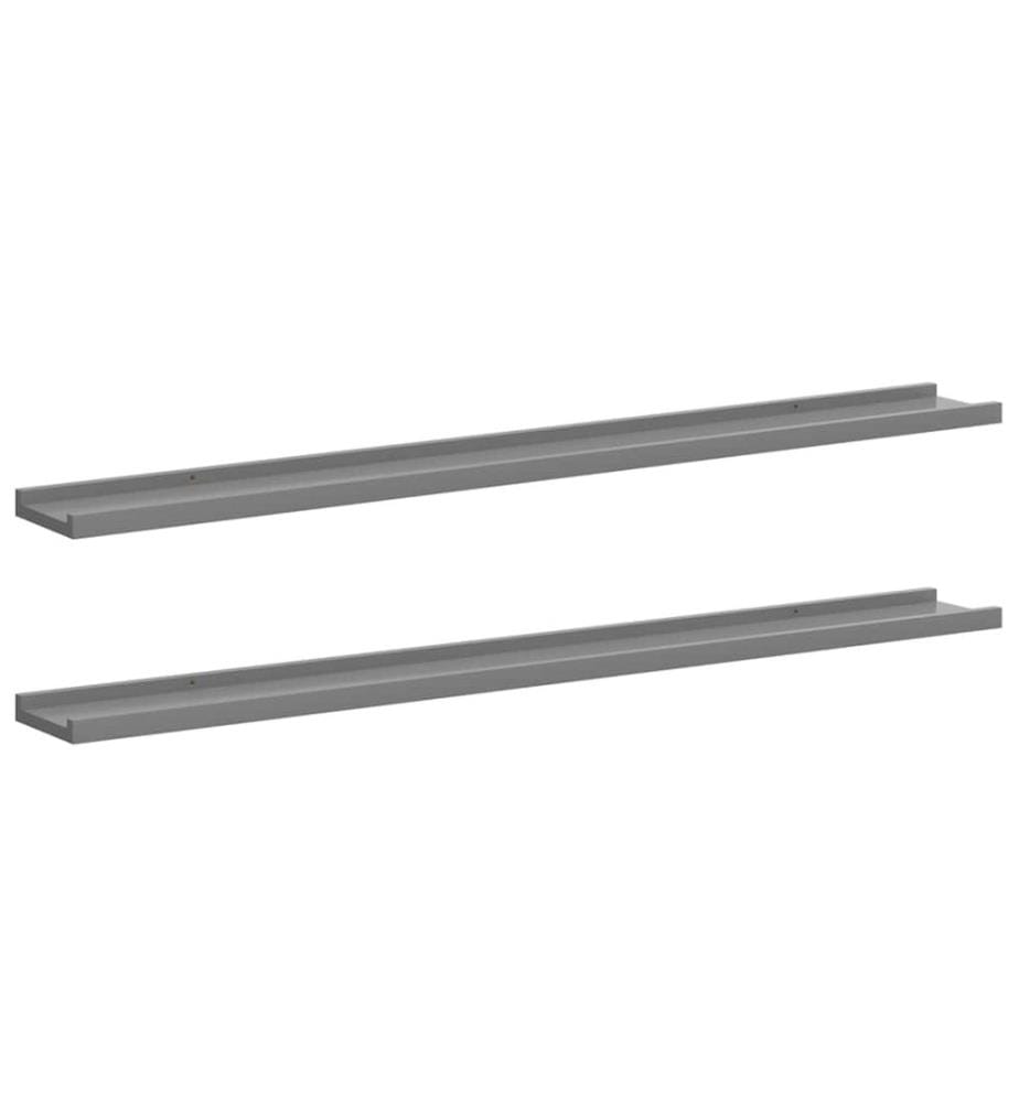 Wandregale 2 Stk. Grau 100x9x3 cm