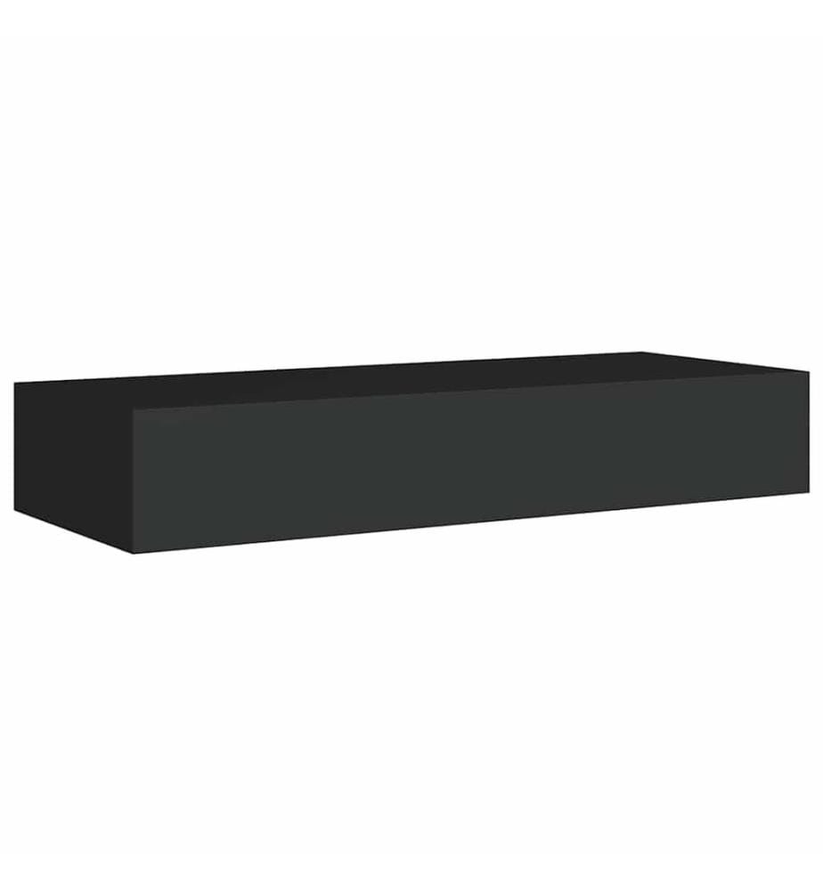 Wandregal mit Schublade Schwarz 60x23,5x10 cm MDF