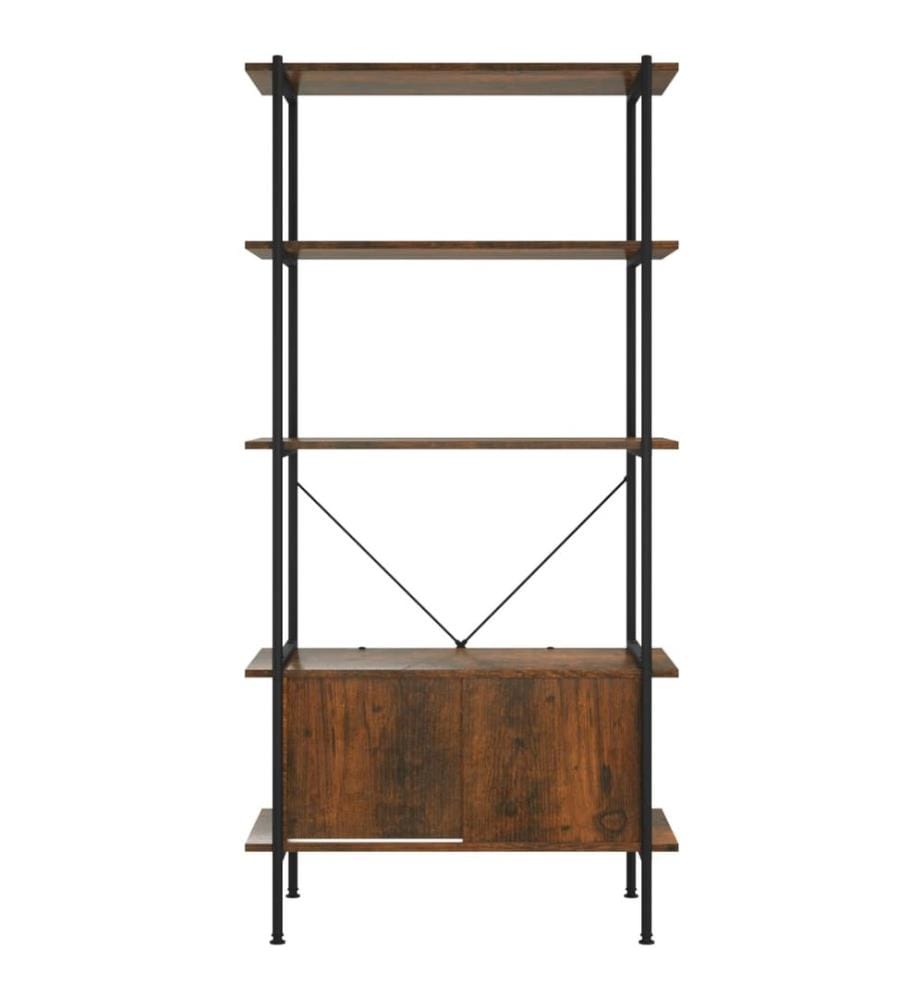 Regal mit 5 Böden und Schrank 80x40x163 cm Stahl Holzwerkstoff
