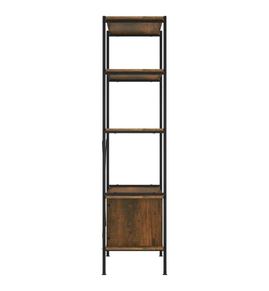 Regal mit 5 Böden und Schrank 80x40x163 cm Stahl Holzwerkstoff