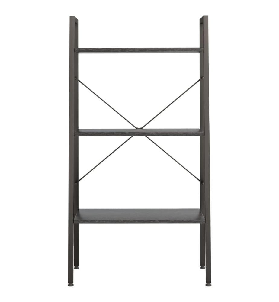 Standregal mit 3 Böden Schwarz 56x35x108 cm