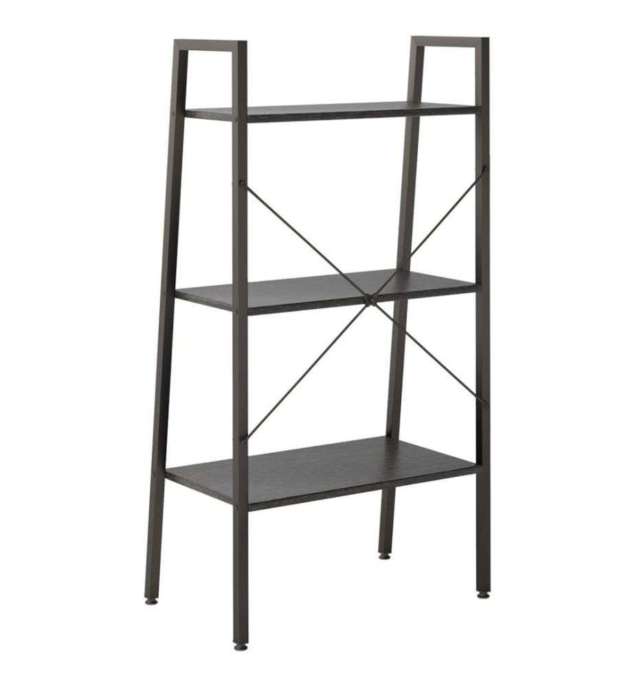 Standregal mit 3 Böden Schwarz 56x35x108 cm
