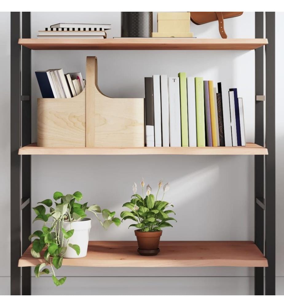 Wandregal 80x40x2 cm Massivholz Eiche Unbehandelt