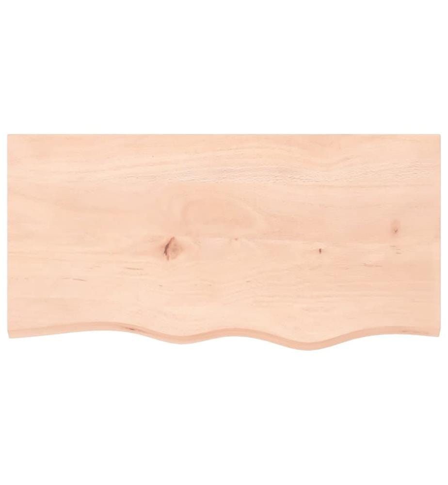Wandregal 80x40x2 cm Massivholz Eiche Unbehandelt