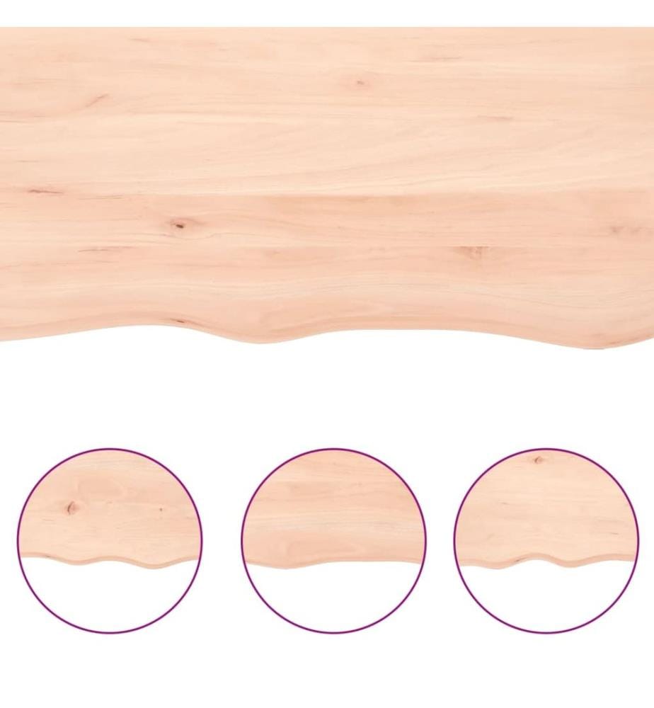 Wandregal 80x40x2 cm Massivholz Eiche Unbehandelt