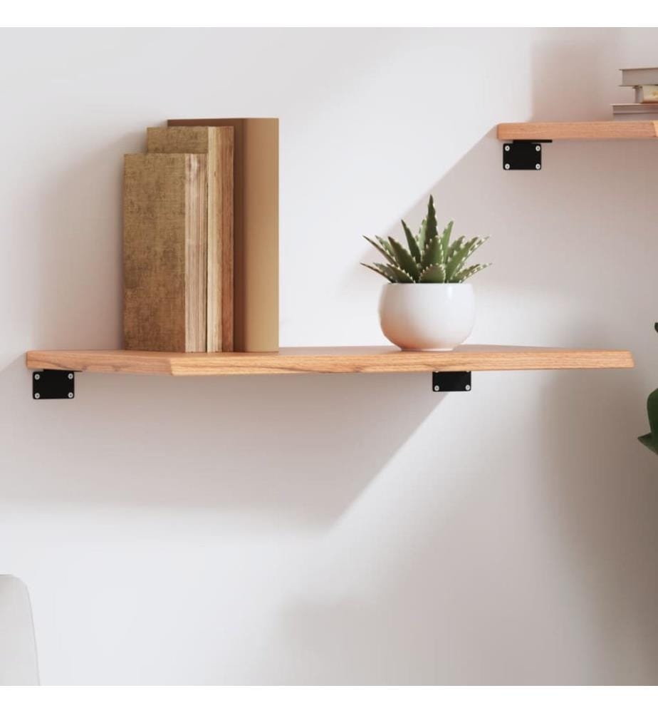 Wandregal Hellbraun 60x40x2 cm Massivholz Eiche Behandelt