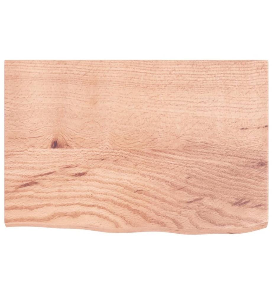Wandregal Hellbraun 60x40x2 cm Massivholz Eiche Behandelt