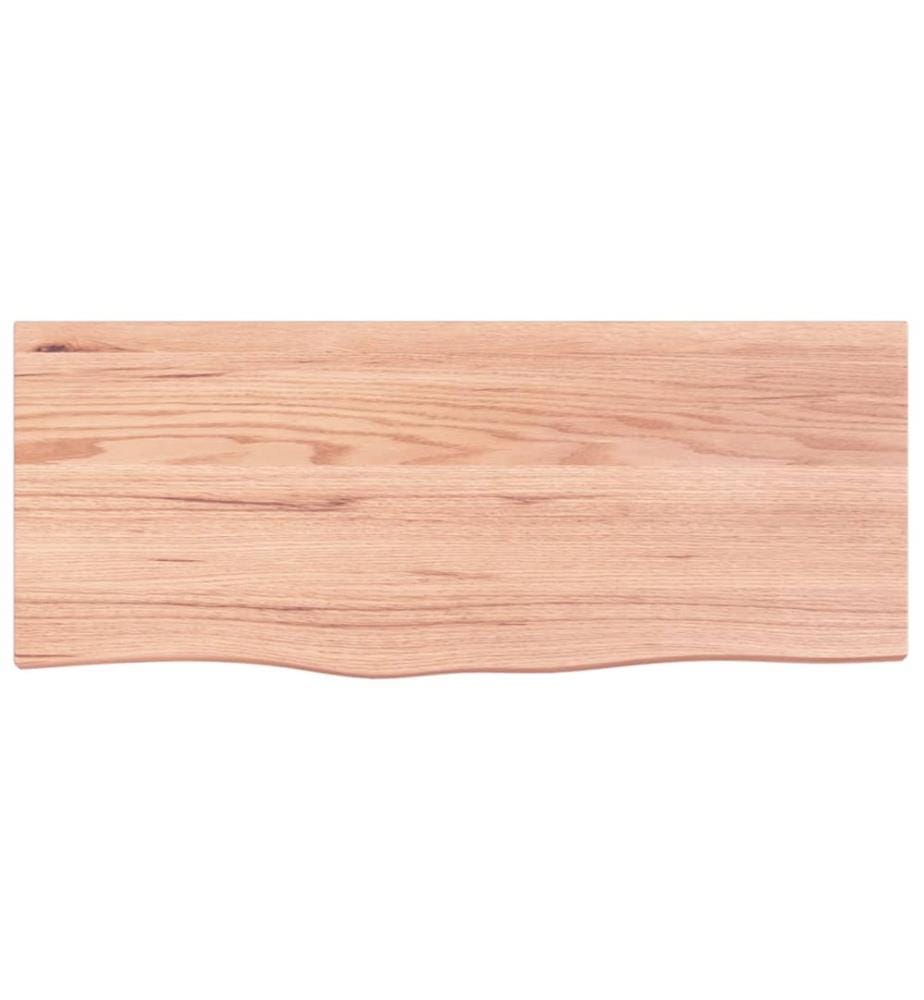Wandregal Hellbraun 100x40x(2-6) cm Massivholz Eiche Behandelt