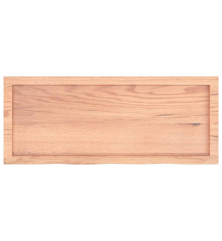 Wandregal Hellbraun 100x40x(2-6) cm Massivholz Eiche Behandelt