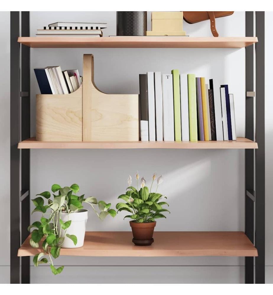 Wandregal Hellbraun 100x50x2 cm Massivholz Eiche Behandelt
