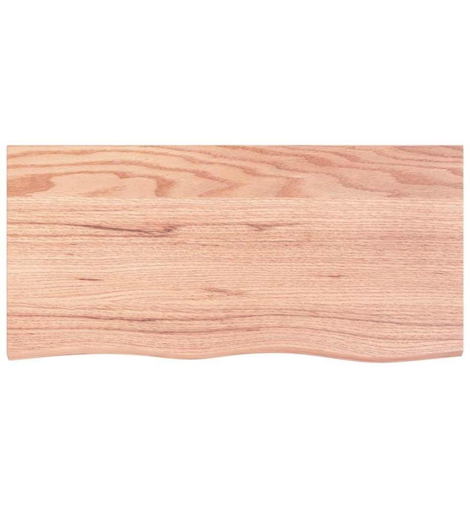 Wandregal Hellbraun 100x50x2 cm Massivholz Eiche Behandelt
