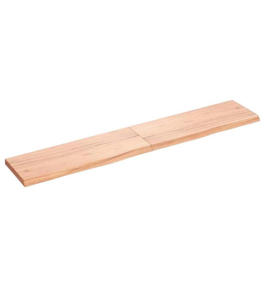 Wandregal Hellbraun 160x30x(2-4) cm Massivholz Eiche Behandelt