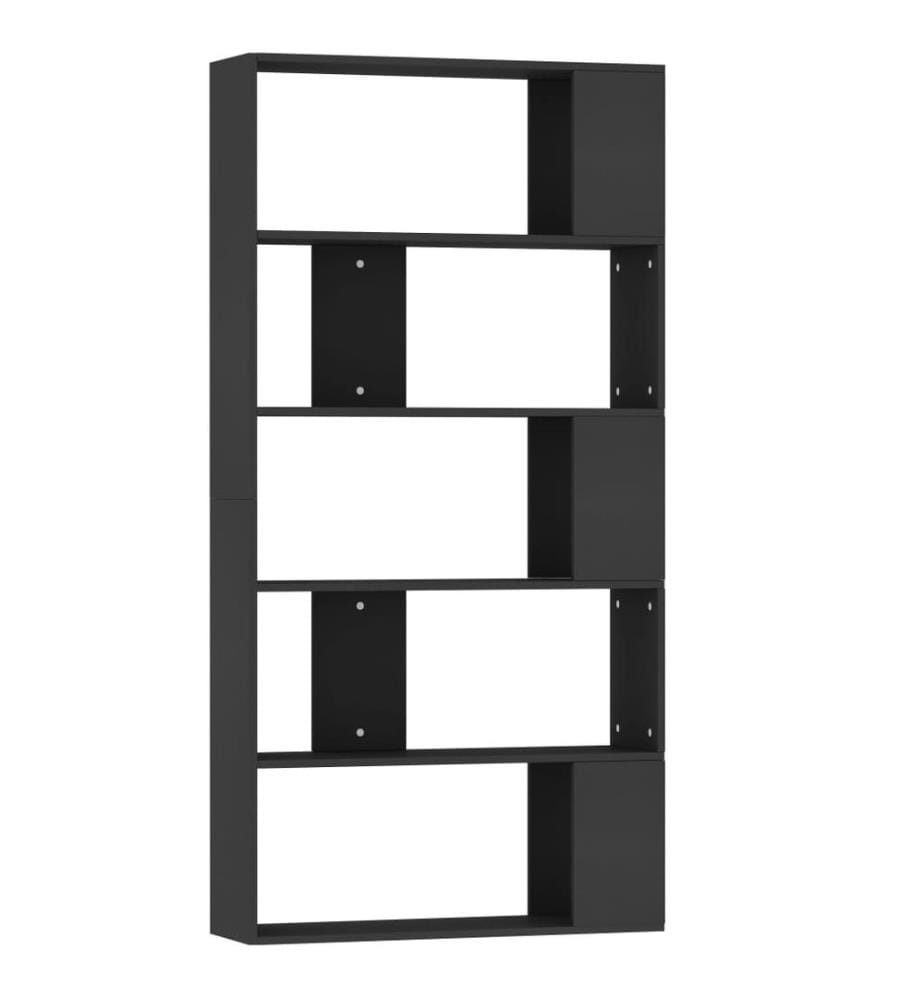 Bibliothèque/Séparateur de pièce Noir Bois d'ingénierie