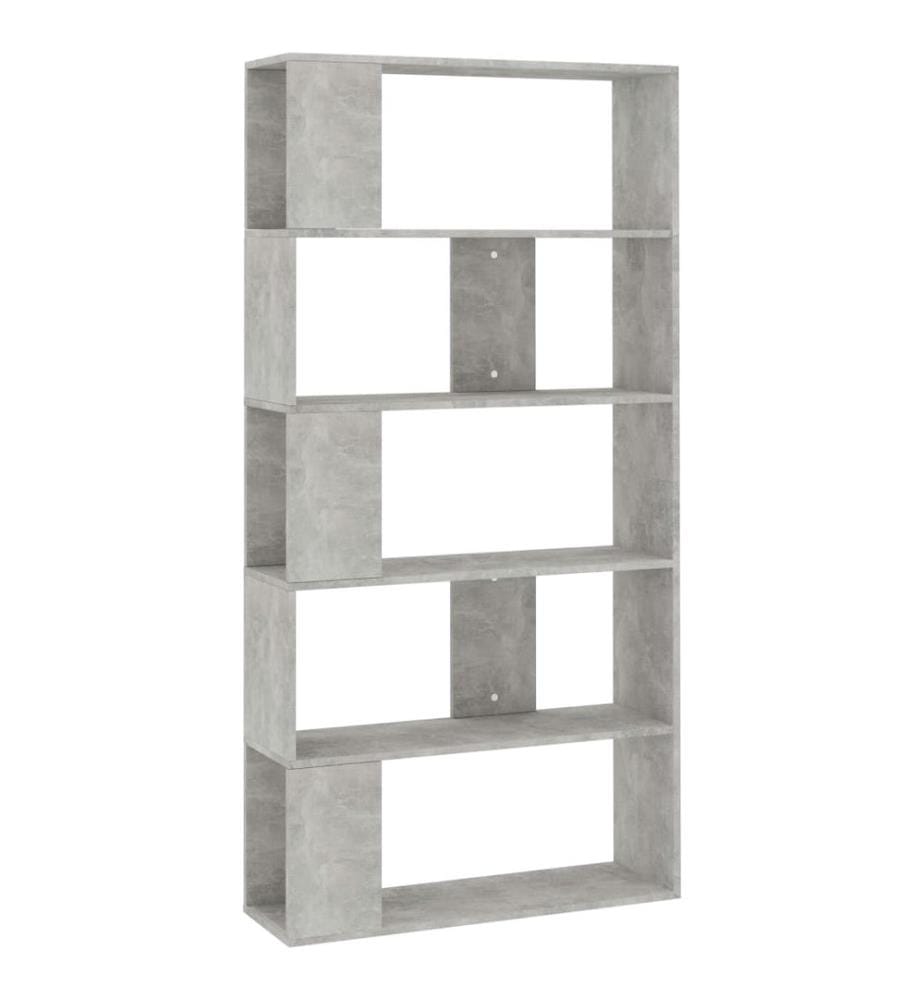 Bibliothèque/Séparateur de pièce Gris béton Bois d'ingénierie