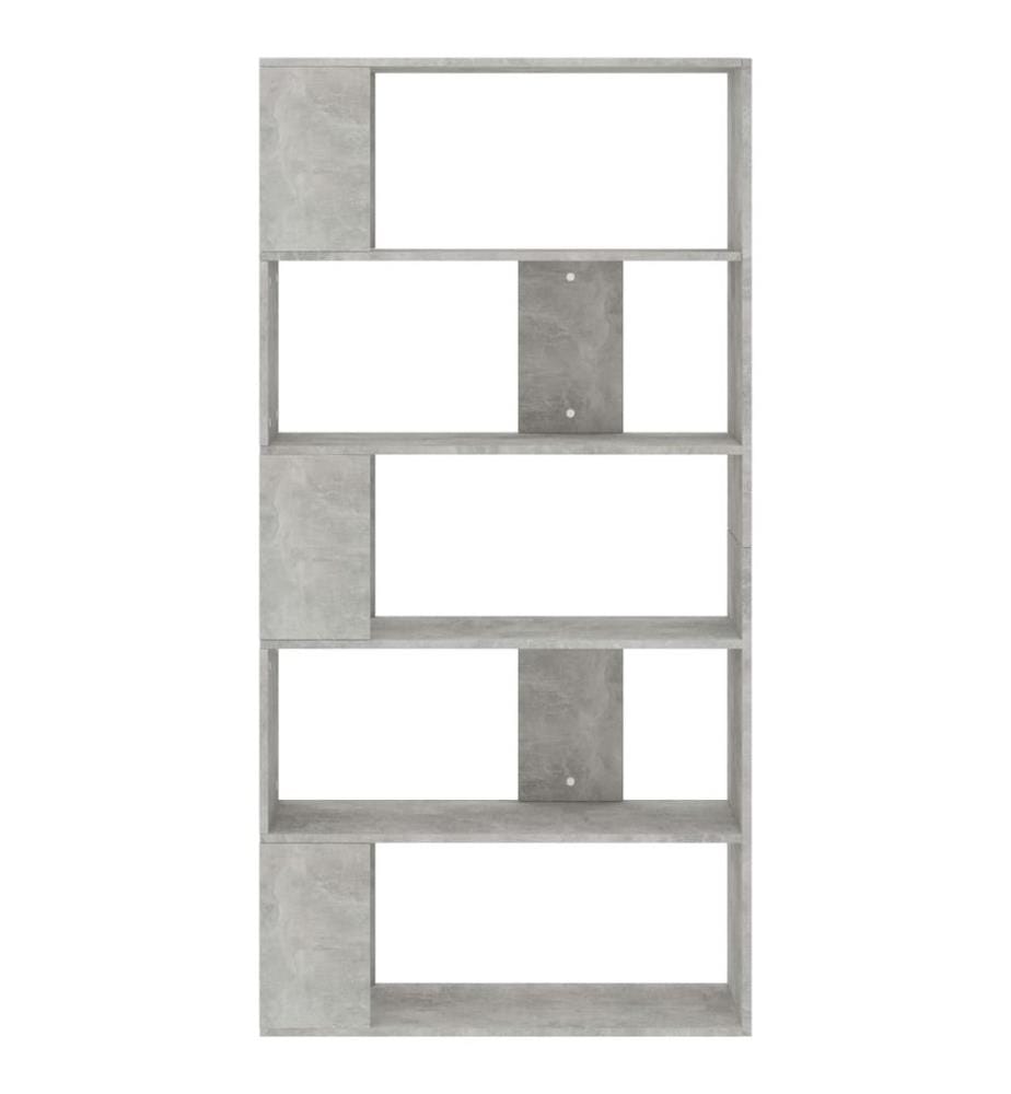 Bibliothèque/Séparateur de pièce Gris béton Bois d'ingénierie