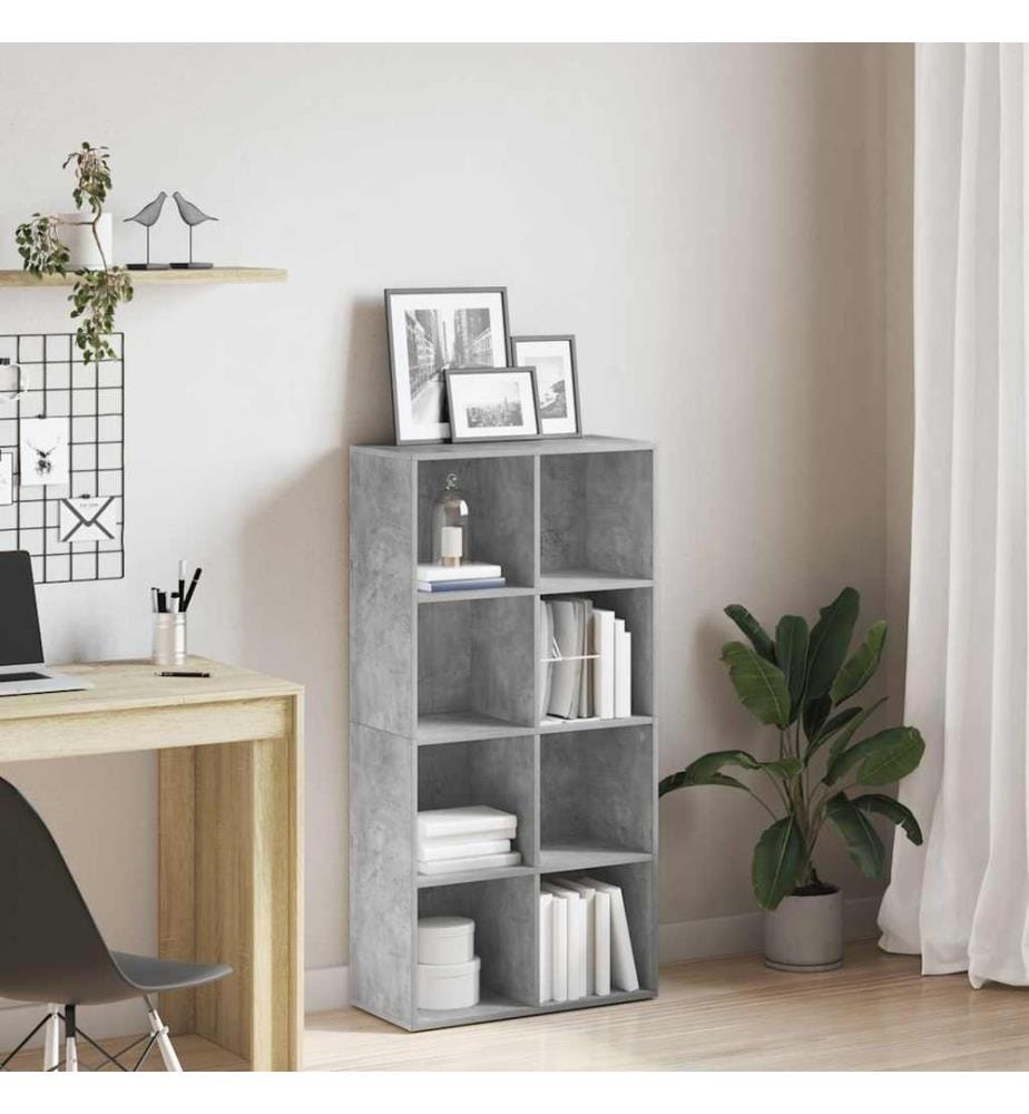 Bibliothèque/Buffet Gris béton 66x30x130 cm Bois d'ingénierie