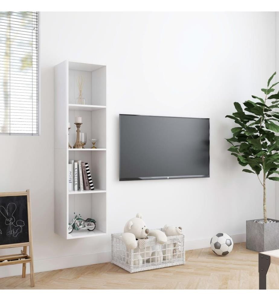 Bücherregal/TV-Schrank Weiss 143×30×36 cm