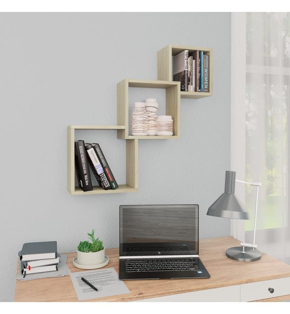 Cube Wandregale Sonoma-Eiche 68x15x68 cm Holzwerkstoff