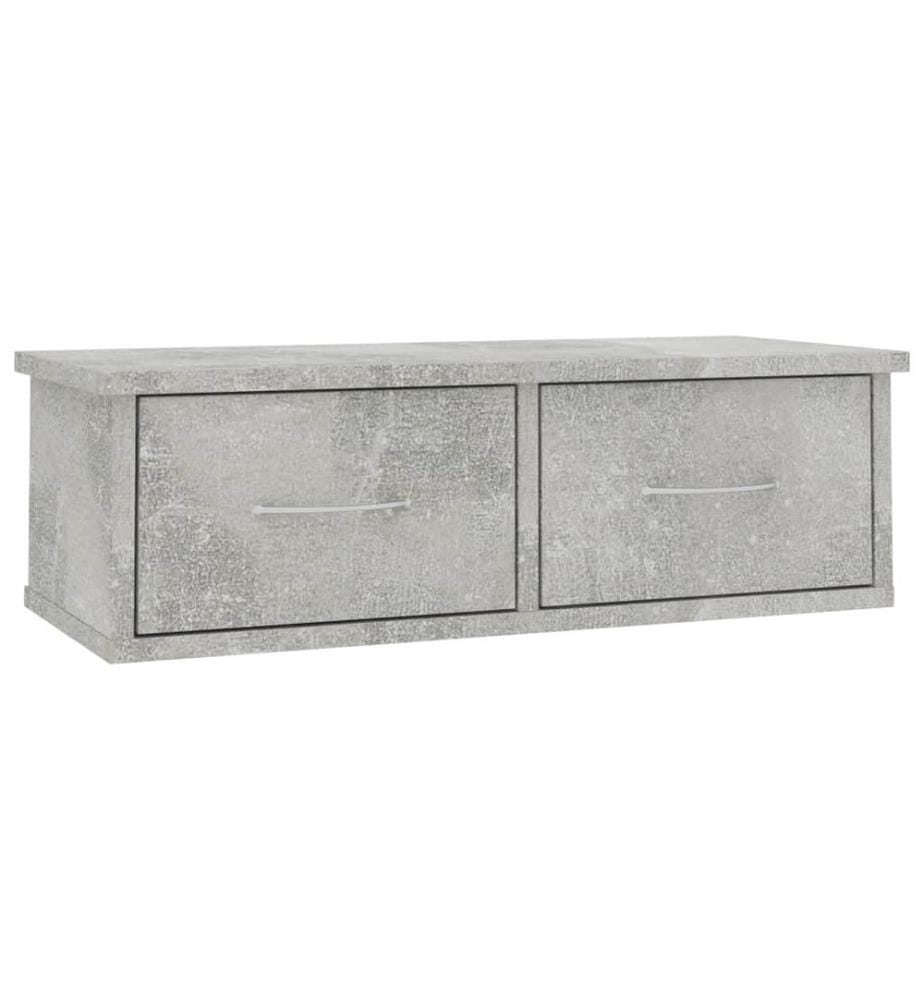 Wand-Schubladenregal Betongrau 60x26x18,5 cm Holzwerkstoff