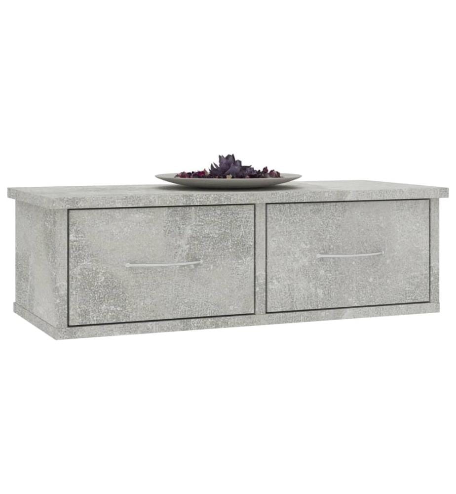 Wand-Schubladenregal Betongrau 60x26x18,5 cm Holzwerkstoff