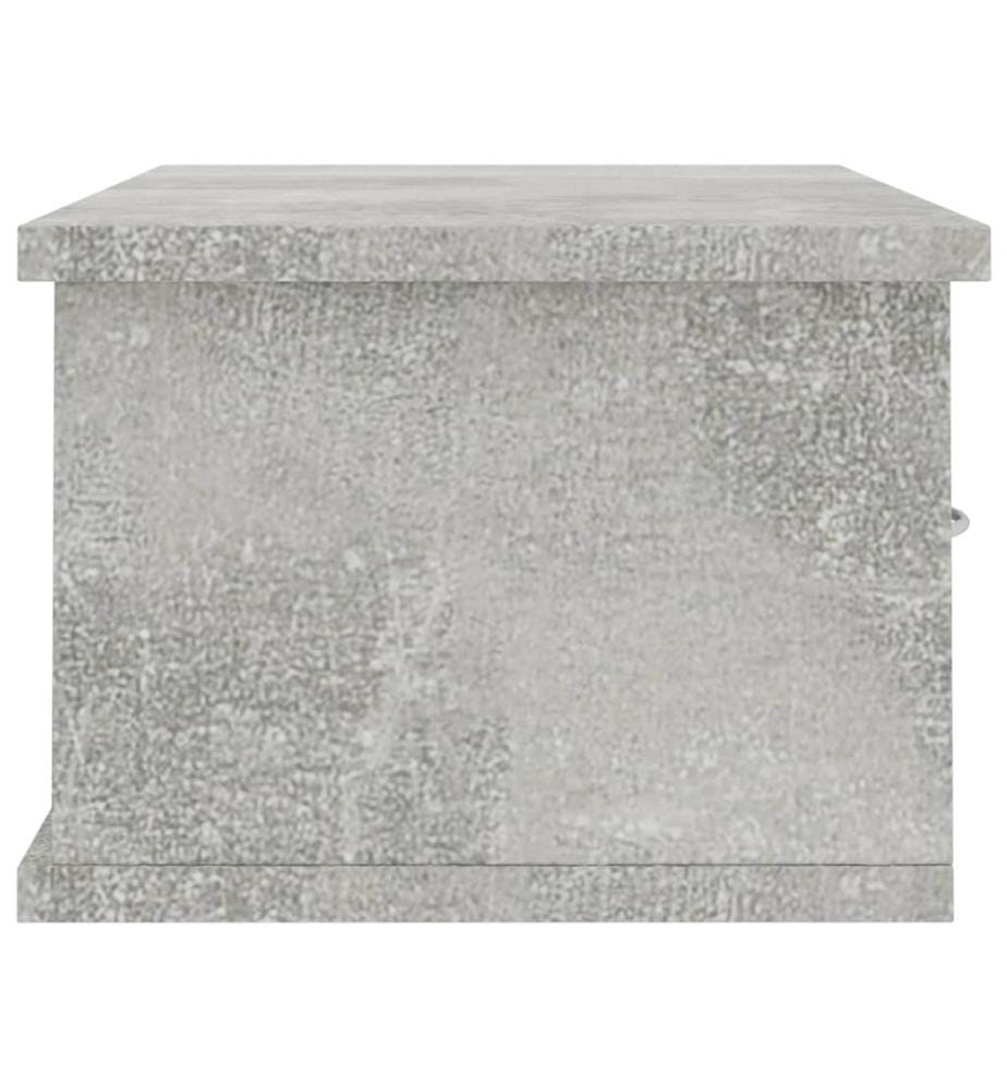 Wand-Schubladenregal Betongrau 60x26x18,5 cm Holzwerkstoff